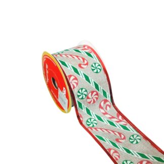 Fita Aramada Estampa Candy Cane