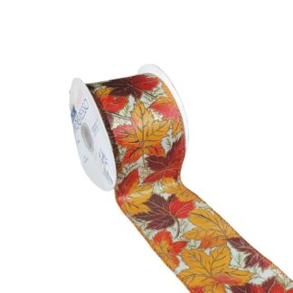 Fita Aramada Estampada Outono Laranja