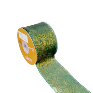 Fita Aramada Elegante Verde e Dourado